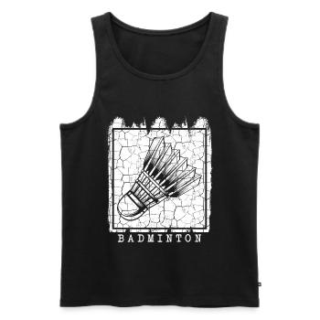 Badminton - Men's Premium Organic Tank Top - black - Front - AI Model Male 178 light (178cm)