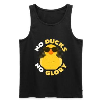 No Ducks No Glory | Gummiente Cool Zitat Geschenk - Männer Premium Bio Tank Top - Schwarz - Vorne - Michal (187cm)