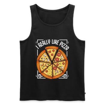 Pizza - Débardeur bio Premium Homme - noir - Devant - AI Model Male 178 light (178cm)