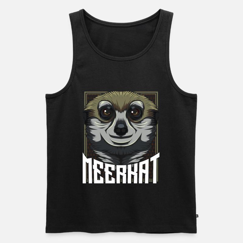 Erdmännchen - Männer Premium Bio Tank Top - Schwarz