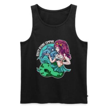 Meerjungfrauen - Männer Premium Bio Tank Top - Schwarz - Vorne - AI Model Male 178 light (178cm)
