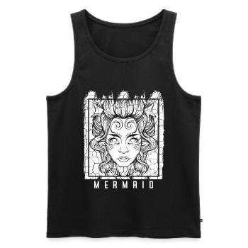 Meerjungfrauen - Männer Premium Bio Tank Top - Schwarz - Vorne - AI Model Male 178 light (178cm)