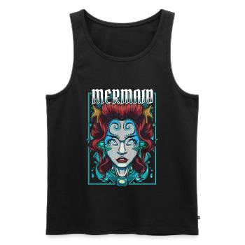 Meerjungfrauen - Männer Premium Bio Tank Top - Schwarz - Vorne - AI Model Male 178 light (178cm)