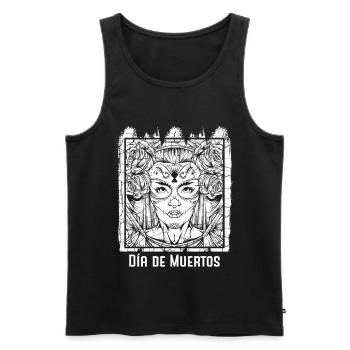 Jour des morts - Débardeur bio Premium Homme - noir - Devant - AI Model Male 178 light (178cm)