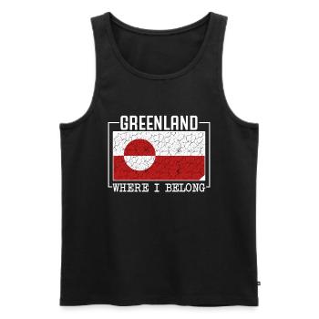 Greenland - Men's Premium Organic Tank Top - black - Front - AI Model Male 178 light (178cm)