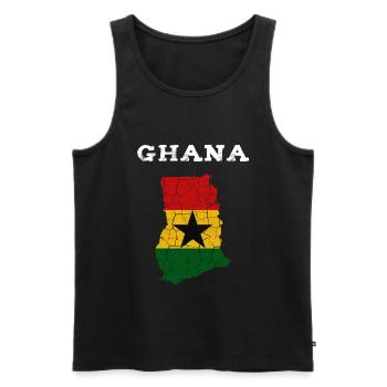 Ghana - Männer Premium Bio Tank Top - Schwarz - Vorne - AI Model Male 178 light (178cm)