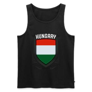 Ungarn - Männer Premium Bio Tank Top - Schwarz - Vorne - AI Model Male 178 light (178cm)