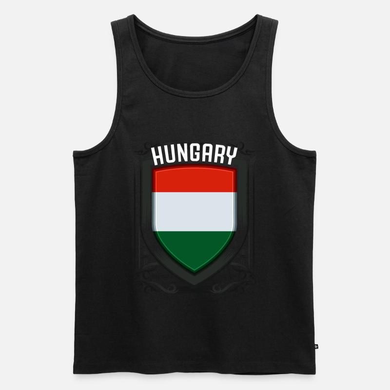 Ungarn - Männer Premium Bio Tank Top - Schwarz