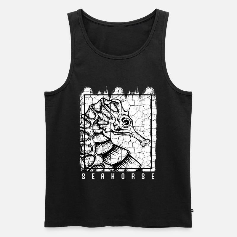 Seepferdchen - Männer Premium Bio Tank Top - Schwarz