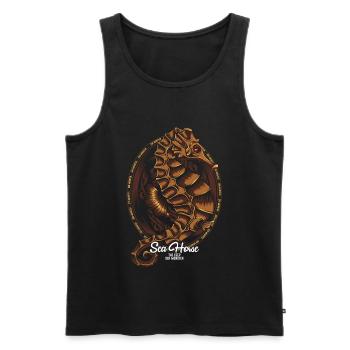 Seepferdchen - Männer Premium Bio Tank Top - Schwarz - Vorne - AI Model Male 178 light (178cm)