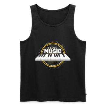 Piano - Männer Premium Bio Tank Top - Schwarz - Vorne - AI Model Male 178 light (178cm)
