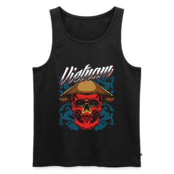 Vietnam - Männer Premium Bio Tank Top - Schwarz - Vorne - Michal (187cm)