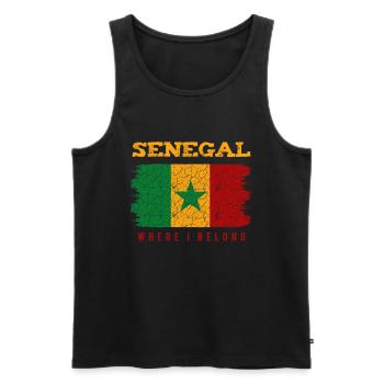Senegal - Männer Premium Bio Tank Top - Schwarz - Vorne - Michal (187cm)