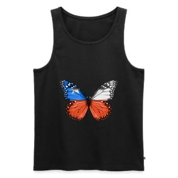 Papillon Drapeau Du Chili - Débardeur bio Premium Homme - noir - Devant - Michal (187cm)