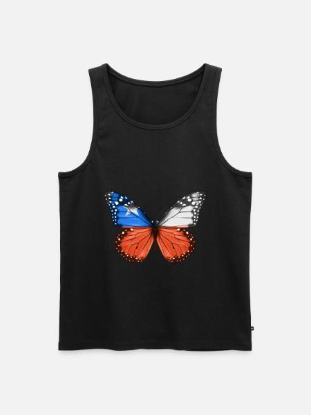 Papillon Drapeau Du Chili - Débardeur bio Premium Homme - noir