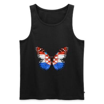 Butterfly Flag Of Croatia - Men's Premium Organic Tank Top - black - Front - AI Model Male 178 light (178cm)