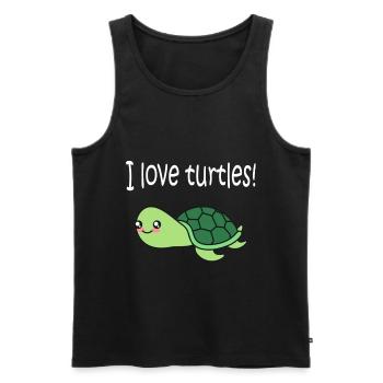I love turtles turtles love - Men's Premium Organic Tank Top - black - Front - AI Model Male 178 light (178cm)