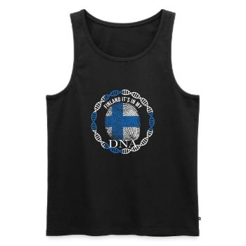 Finnland ist in meiner DNA - Männer Premium Bio Tank Top - Schwarz - Vorne - AI Model Male 178 light (178cm)