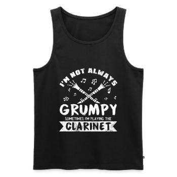 Funny clarinetist saying clarinet gift - Men's Premium Organic Tank Top - black - Front - AI Model Male 178 light (178cm)