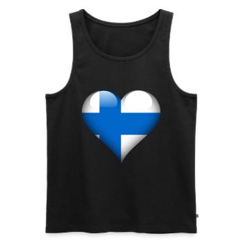 Heart Finland - Men's Premium Organic Tank Top - black - Front - Michal (187cm)