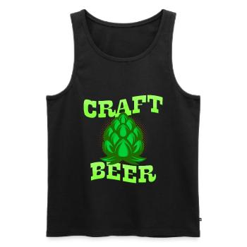 Craft beer - Men's Premium Organic Tank Top - black - Front - AI Model Male 178 light (178cm)