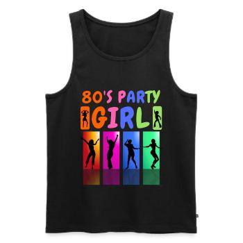 80er Jahre Party Girl - Männer Premium Bio Tank Top - Schwarz - Vorne - Michal (187cm)