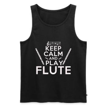 Flöten - Männer Premium Bio Tank Top - Schwarz - Vorne - AI Model Male 178 light (178cm)