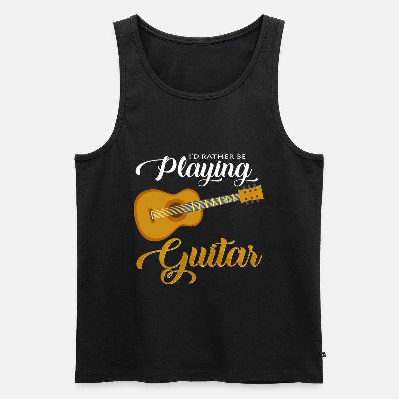 Gitarre - Männer Premium Bio Tank Top - Schwarz