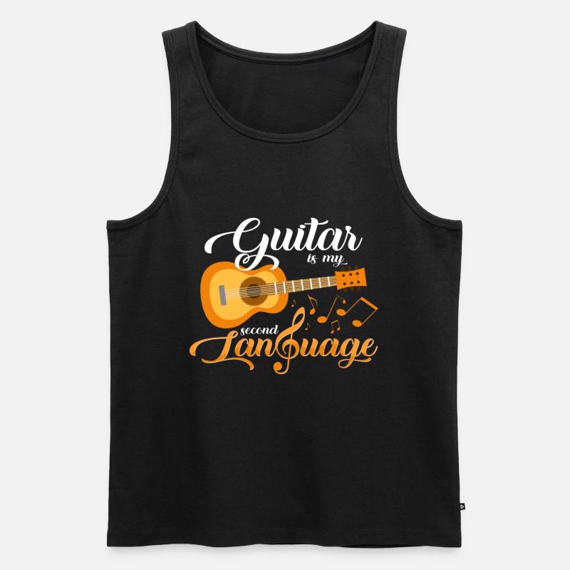 Gitarre - Männer Premium Bio Tank Top - Schwarz