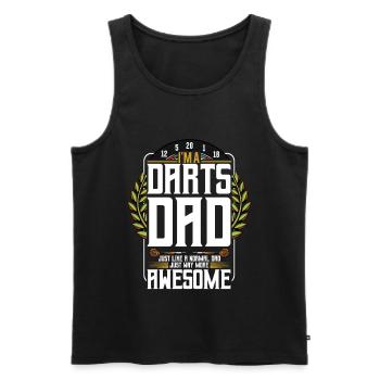 Awesome darts father dart player Father's Day gift - Men's Premium Organic Tank Top - black - Front - AI Model Male 178 light (178cm)