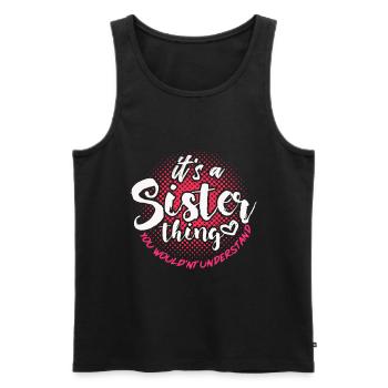 sister - Men's Premium Organic Tank Top - black - Front - AI Model Male 178 light (178cm)