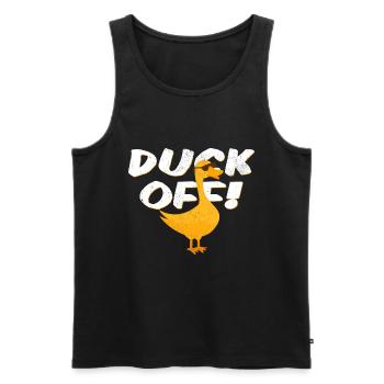 Duck Off! Cool Ente Wortspiel Enten Fan Geschenk - Männer Premium Bio Tank Top - Schwarz - Vorne - AI Model Male 178 light (178cm)