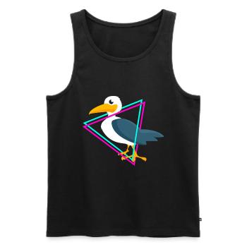 seagulls - Men's Premium Organic Tank Top - black - Front - AI Model Male 178 light (178cm)