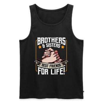 Bruder Und Schwester Beste Freunde Spruch Geschenk - Männer Premium Bio Tank Top - Schwarz - Vorne - Michal (187cm)