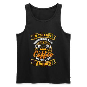 Coffee - Men's Premium Organic Tank Top - black - Front - AI Model Male 178 light (178cm)