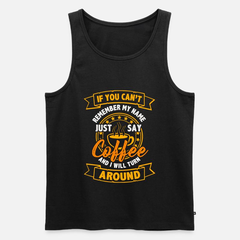 Kaffee - Männer Premium Bio Tank Top - Schwarz