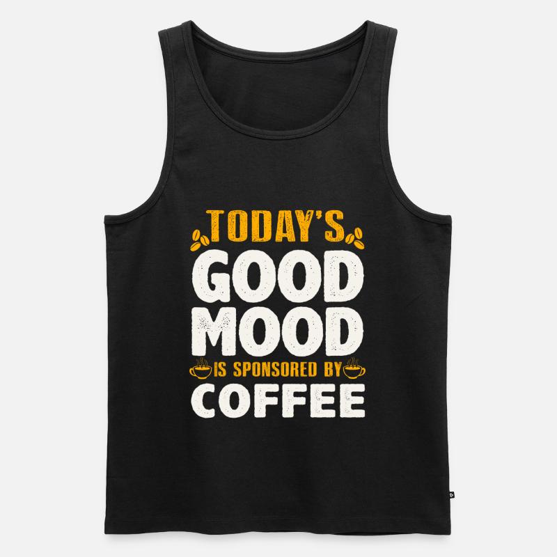 Kaffee - Männer Premium Bio Tank Top - Schwarz