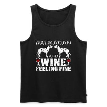 Dalmatian And Wine Feeling Fine Gift Idea - Men's Premium Organic Tank Top - black - Front - Michal (187cm)