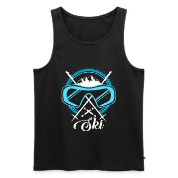 To ski - Men's Premium Organic Tank Top - black - Front - Michal (187cm)
