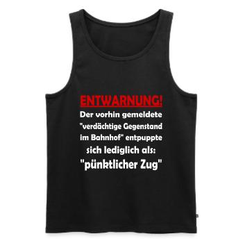 Lustiger Bahnhof Spruch Eisenbahn Zug Zu Spät - Männer Premium Bio Tank Top - Schwarz - Vorne - Michal (187cm)