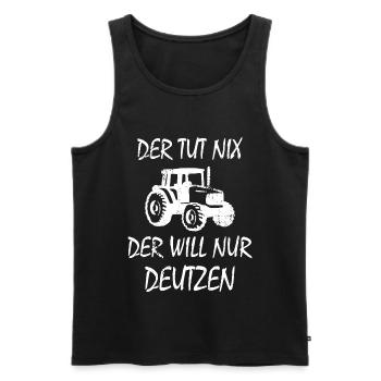 Der Tut Nix Der Will Nur Deutzen Traktor Landwirt - Männer Premium Bio Tank Top - Schwarz - Vorne - AI Model Male 178 light (178cm)