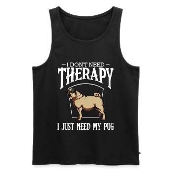 Mops - Männer Premium Bio Tank Top - Schwarz - Vorne - Michal (187cm)
