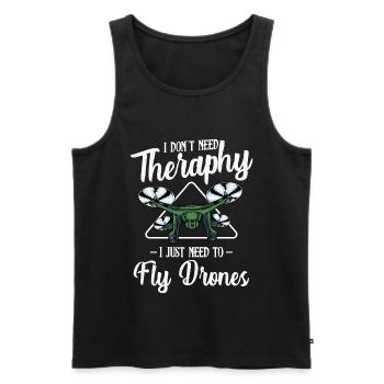 Drohnen - Männer Premium Bio Tank Top - Schwarz - Vorne - Michal (187cm)