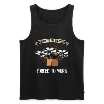 Drohnen - Männer Premium Bio Tank Top - Schwarz - Vorne - Michal (187cm)