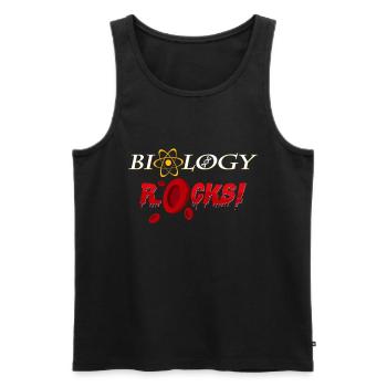 Biologie - Débardeur bio Premium Homme - noir - Devant - AI Model Male 178 light (178cm)