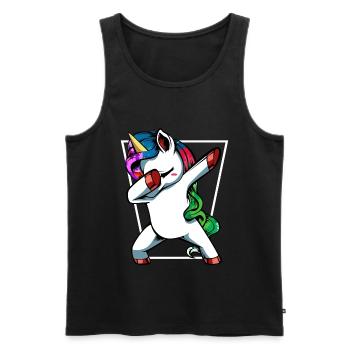 Dabbing Dab Unicorn Cute Mythical Creature Gift - Men's Premium Organic Tank Top - black - Front - Michal (187cm)