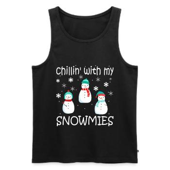 Chillin With Snowmies Snowman Child Christmas - Men's Premium Organic Tank Top - black - Front - Michal (187cm)