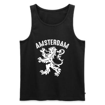 Amsterdam City Pays-Bas Football Souvenir Hollande - Débardeur bio Premium Homme - noir - Devant - Michal (187cm)