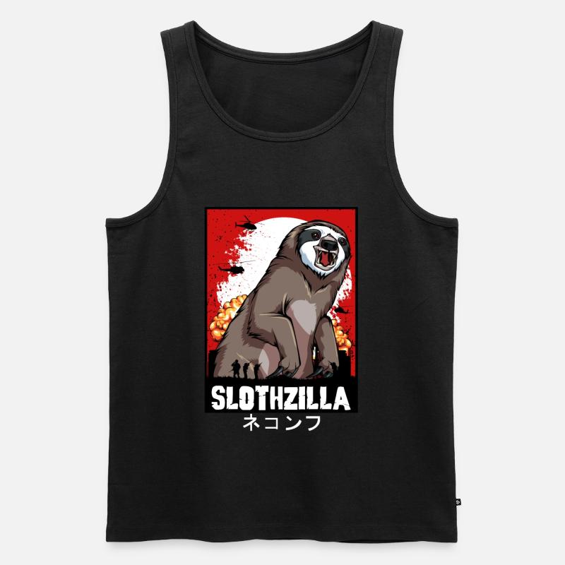 Faultier - Männer Premium Bio Tank Top - Schwarz
