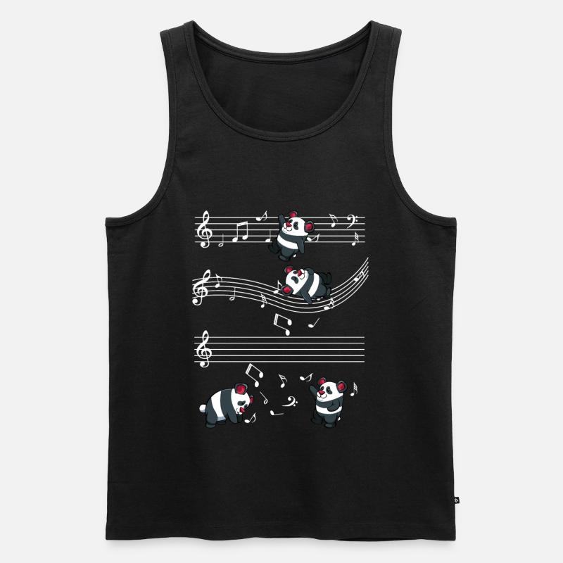 Panda - Männer Premium Bio Tank Top - Schwarz